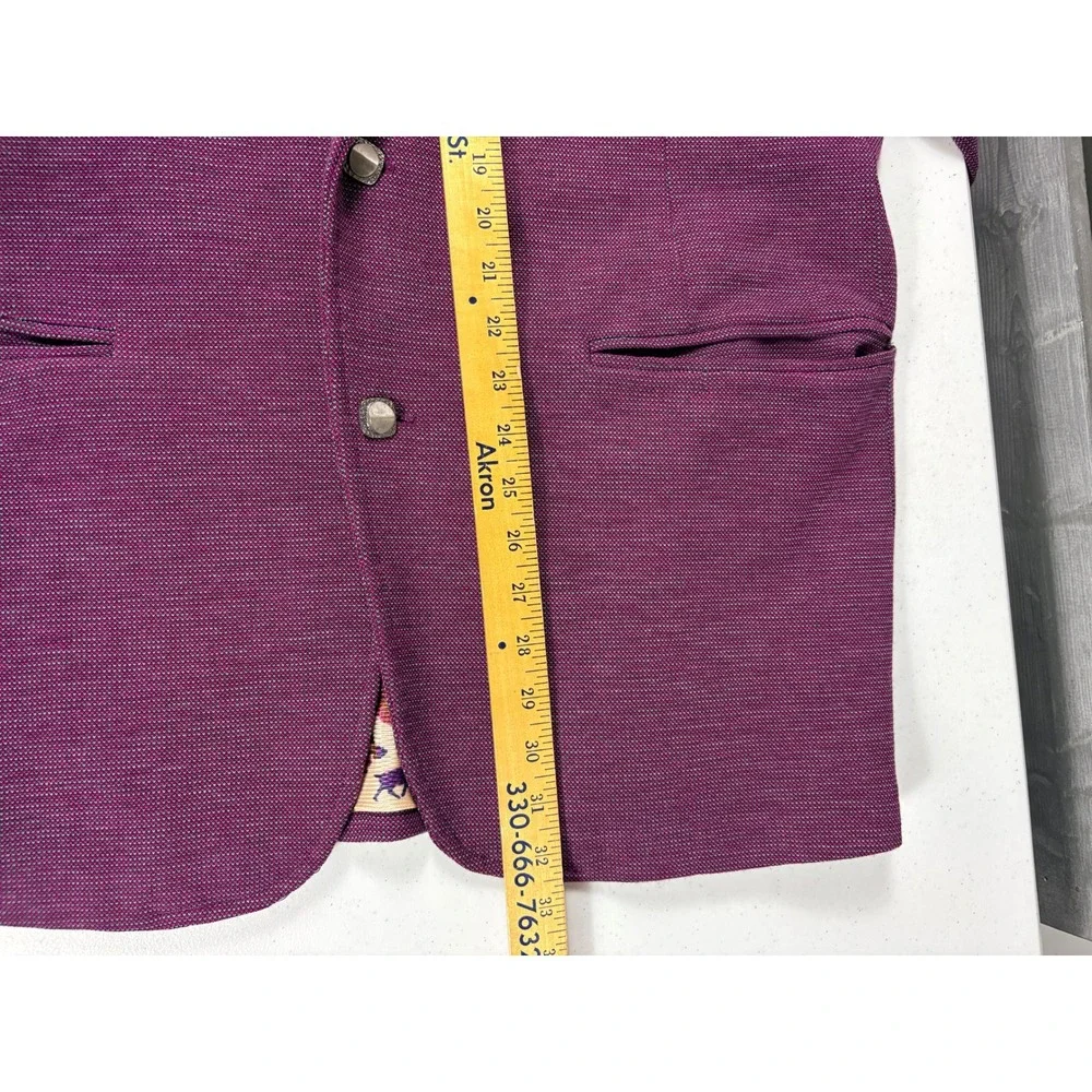 Vintage 70s Handmade Purple Knit Blazer Animal Print Leisure Suit Disco Mens 44